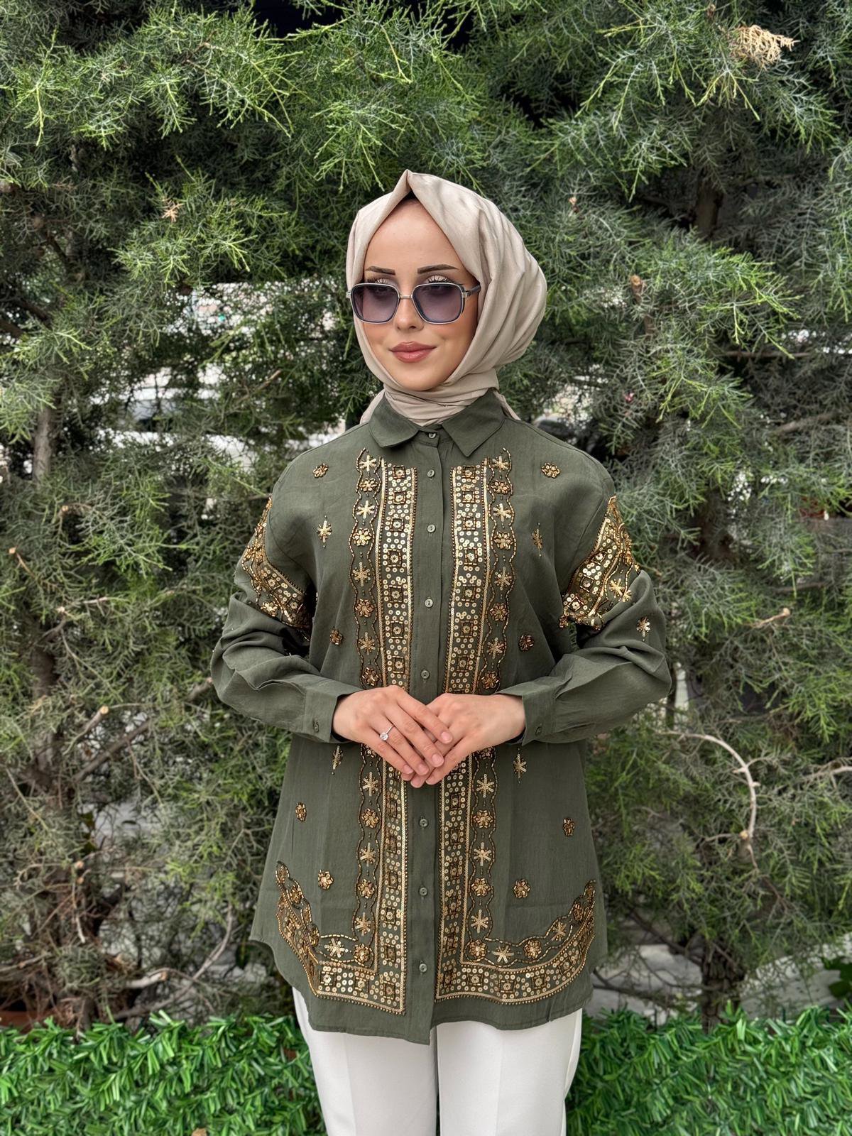 GOLD İŞLEME GÖMLEK resmi