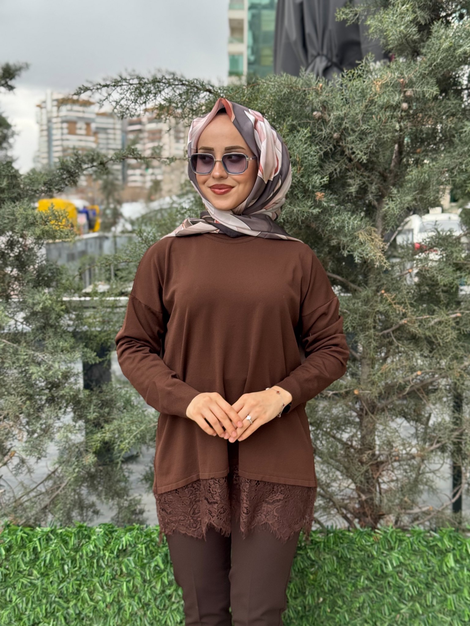 DANTEL DETAY TRİKO TUNİK resmi