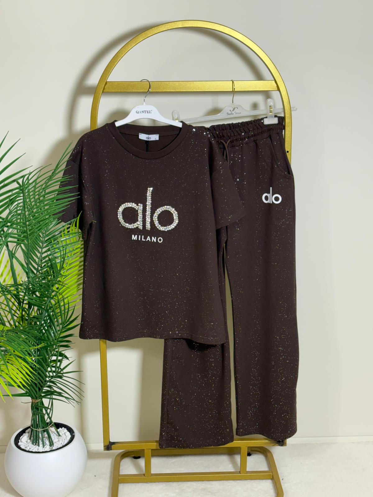 PUL İŞLEMELİ  ALO SPOR PANTOLONLU TAKIM resmi