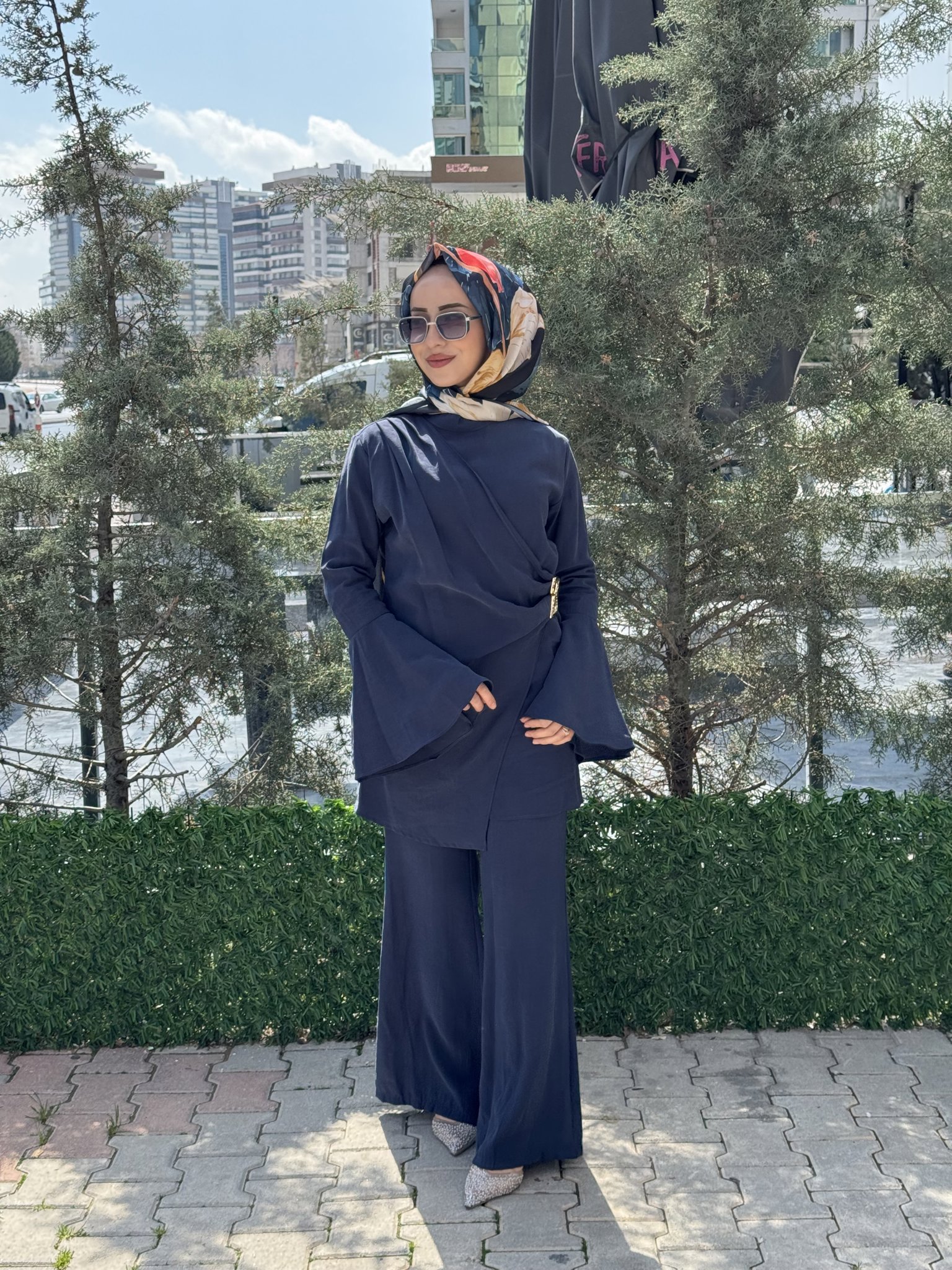 PİLİSE MODAL CUPRA TOKA DETAYLI PANTOLONLU TAKIM resmi